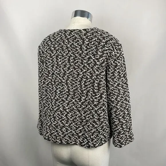 St John Black White Gold Shimmer Cropped Jacket